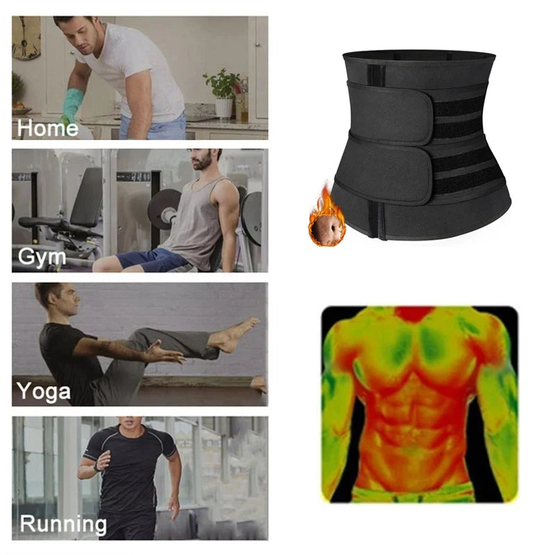 Men Sauna Sweat Waist Trainer Shapewear Cinchers Slimming Belly Girdle Abdominal Shaper Belt Tummy Control Trimmer Corset