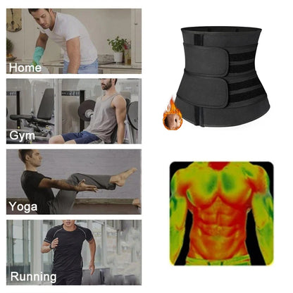 Men Sauna Sweat Waist Trainer Shapewear Cinchers Slimming Belly Girdle Abdominal Shaper Belt Tummy Control Trimmer Corset